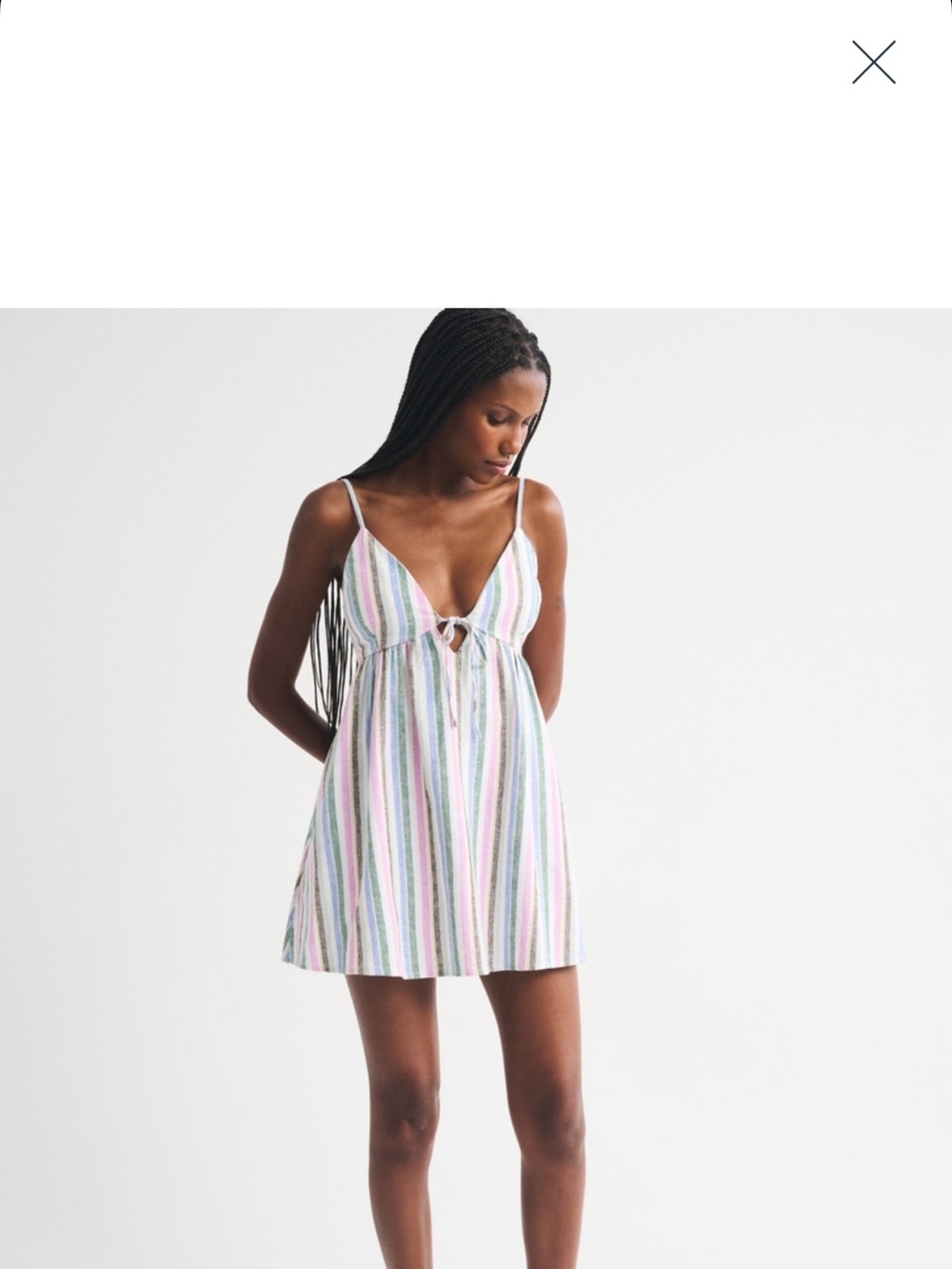 Abercrombie & Fitch Pastel Multi-Striped Tie-Front Skort Dress
